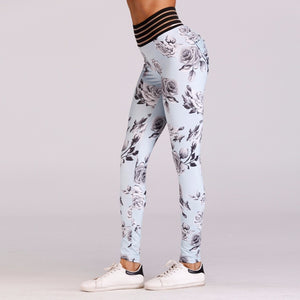 'Alyssa' Floral Print Scrunch Leggings / Yoga Pants