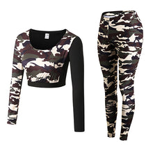 Load image into Gallery viewer, &#39;Guerrilla&#39; 2 Piece Workout Set - Crop Top &amp; Leggings