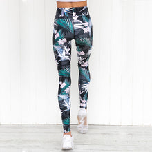 Load image into Gallery viewer, &#39;Lotus&#39; Floral Leaf Print  Leggings / Yoga Pants