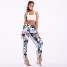 Load image into Gallery viewer, &#39;Lotus&#39; Floral Leaf Print  Leggings / Yoga Pants