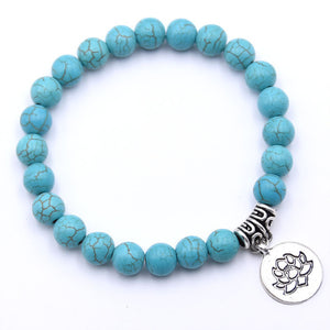 Natural Stone Lotus Bracelet