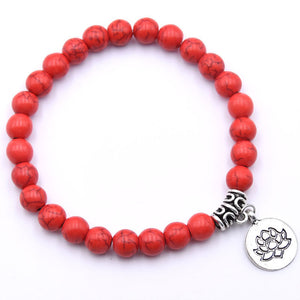 Natural Stone Lotus Bracelet