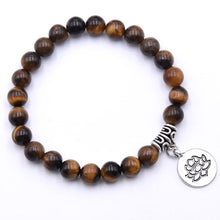 Load image into Gallery viewer, Natural Stone Lotus Bracelet