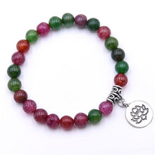 Load image into Gallery viewer, Natural Stone Lotus Bracelet