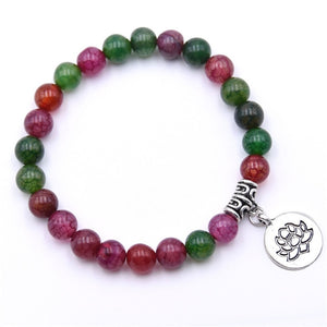 Natural Stone Lotus Bracelet