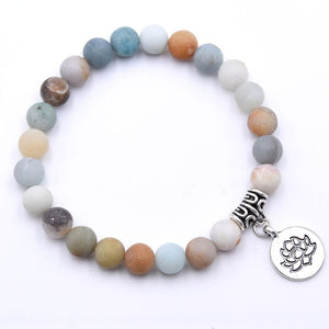 Natural Stone Lotus Bracelet