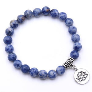 Natural Stone Lotus Bracelet