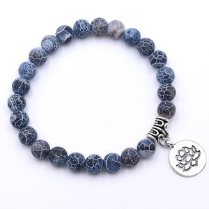 Natural Stone Lotus Bracelet