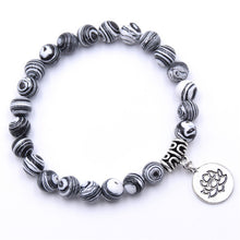 Load image into Gallery viewer, Natural Stone Lotus Bracelet