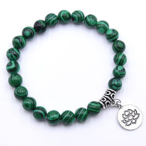 Natural Stone Lotus Bracelet