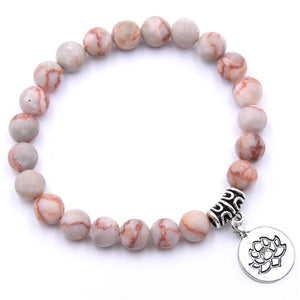 Natural Stone Lotus Bracelet