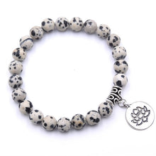 Load image into Gallery viewer, Natural Stone Lotus Bracelet