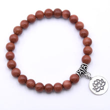 Load image into Gallery viewer, Natural Stone Lotus Bracelet