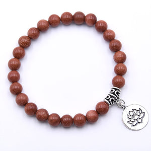 Natural Stone Lotus Bracelet