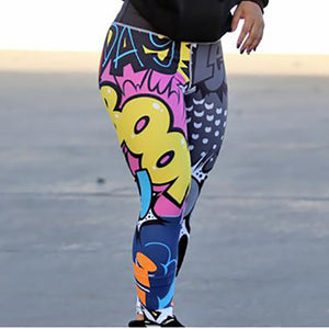 'Boom' Comic Pattern Leggings / Yoga Pants