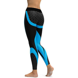 'Neptune' Mesh Pattern Leggings / Yoga Pants