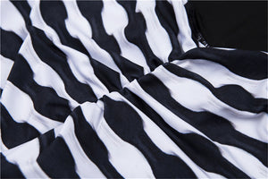 Zebra Stripe Textured Scrunch Leggings / Yoga Pants