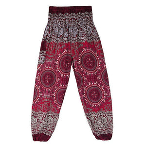 'Flower Child' High Waisted Harem Pants - Elasticated & Draw String