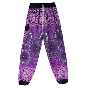 'Flower Child' High Waisted Harem Pants - Elasticated & Draw String