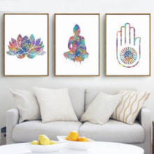 Load image into Gallery viewer, Watercolour Buddha Wall Canvas - 3 Design Styles