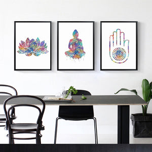 Watercolour Buddha Wall Canvas - 3 Design Styles