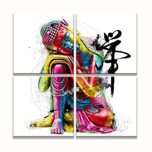 'Serene Buddha' 4 Piece Wall Art