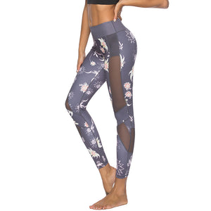 'Lantana' Floral Mesh Leggings / Yoga Pants