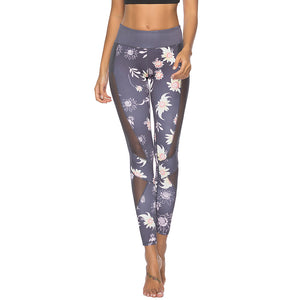 'Lantana' Floral Mesh Leggings / Yoga Pants