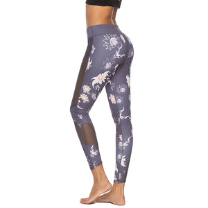 'Lantana' Floral Mesh Leggings / Yoga Pants